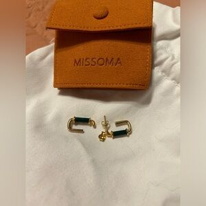 Missoma Link Malachite Earrings (One Broken)